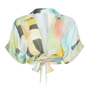 Just BEE Queen Multi Tie Chiara Top in Multi, Size S